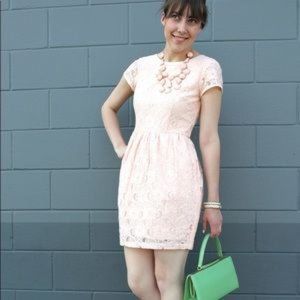 H&M exclusive collection all lace peach dress 8